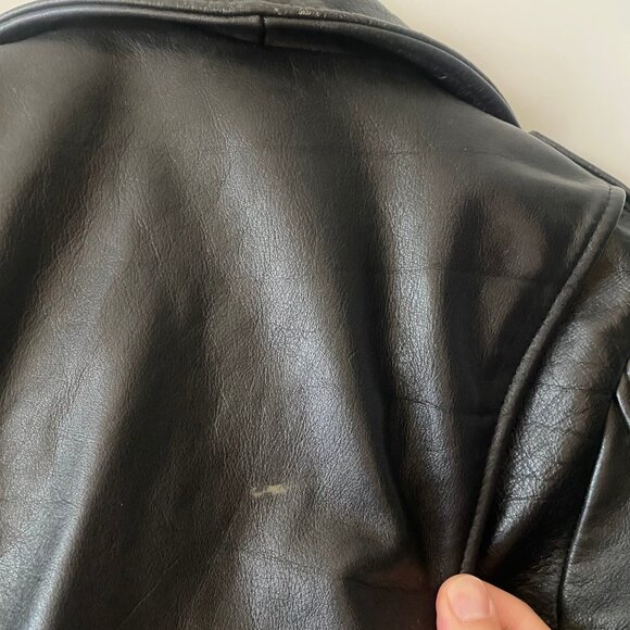 vintage LESCO Black Leather Jacket motorcycle preowned - Picture 8 of 16